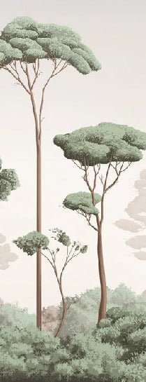 Papier peint brise légère pinède