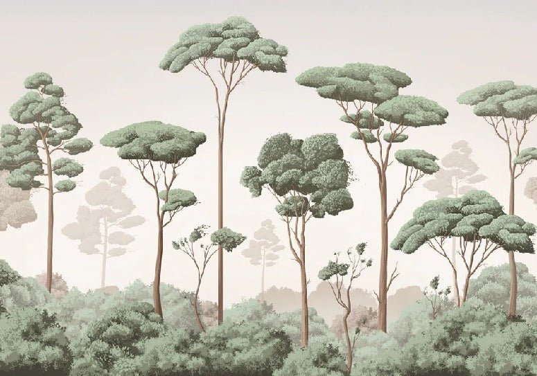 Papier peint brise légère pinède