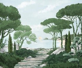 Tapete Spaziergang in den Calanques grün