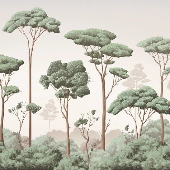 Papier peint brise légère pinède