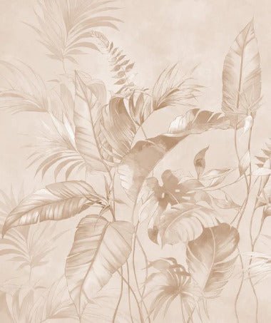 Elegante carta da parati con motivo giungla cipriato