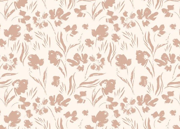 Carta da parati con fiori color beige cipria
