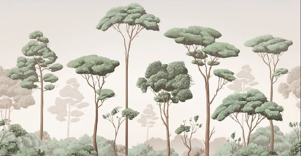 Papier peint brise légère pinède