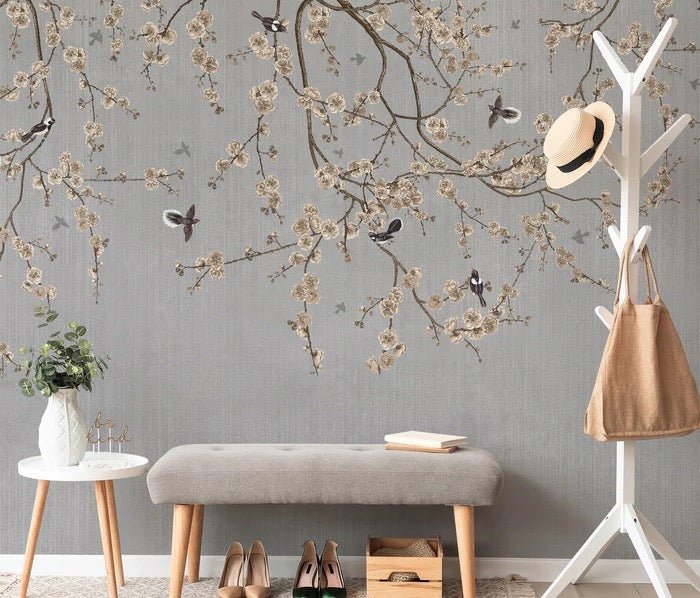 Papier peint branches fleuries, XXL, tendance