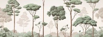 Papier peint brise légère pinède