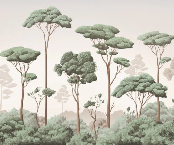 Papier peint brise légère pinède