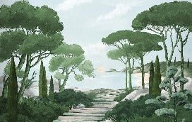 Tapete Spaziergang in den Calanques grün