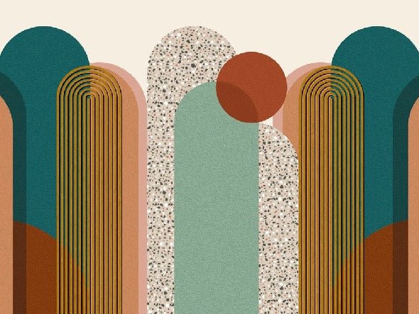 Carta da parati di tendenza grafica Art pop deco