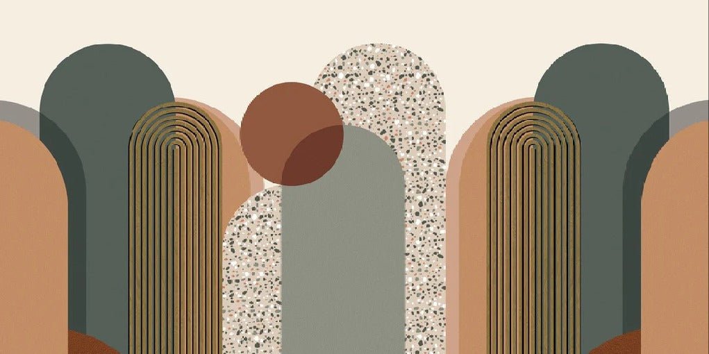 Carta da parati grafica art déco di tendenza