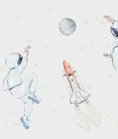 Astronauti nello spazio carta da parati blu