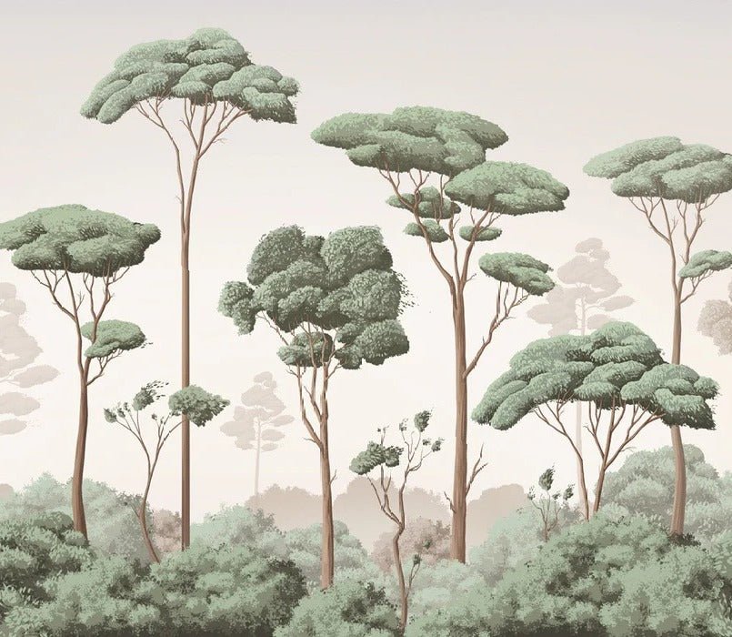 Papier peint brise légère pinède