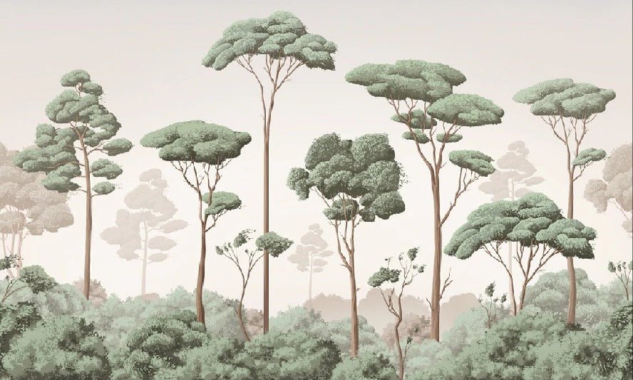 Papier peint brise légère pinède