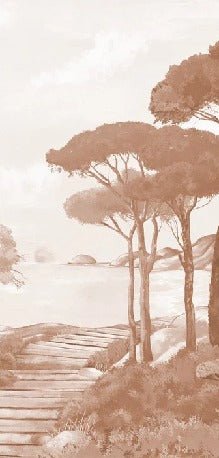 Tapete Spaziergang in den Calanques terracotta