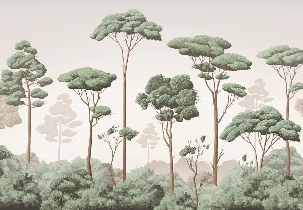 Papier peint brise légère pinède