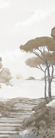 Papier peint balade dans les calanques brun