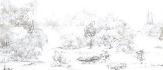 Tapete Kiefernwald Aquarell