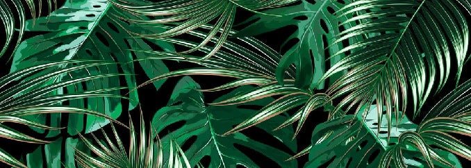 Papier peint intissé grandes feuilles vertes