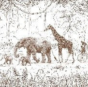 Papier peint jungle enfant monochrome