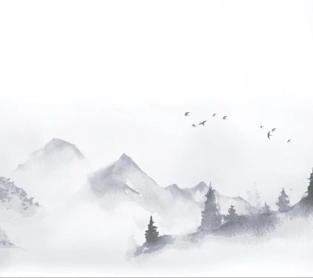 Zen-Tapete mit minimalistischer Landschaft