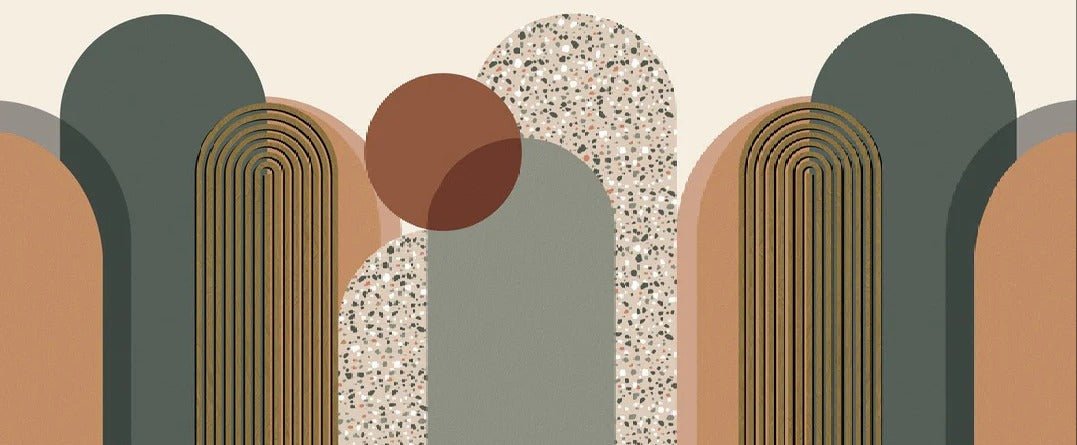 Carta da parati grafica art déco di tendenza