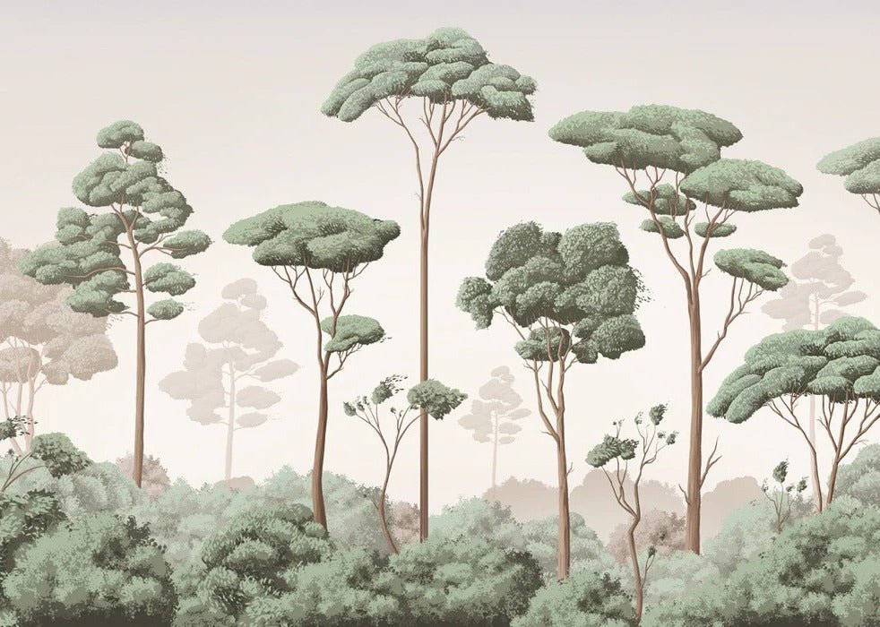 Papier peint brise légère pinède