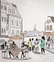 Französische Tapete Paris Café en terrasse