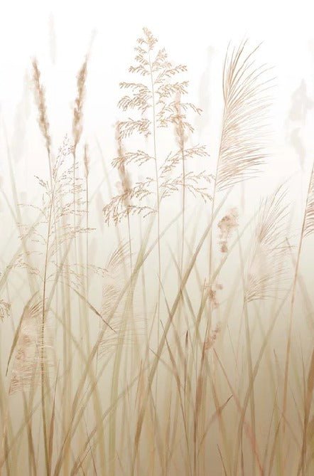 Carta da parati con fiori di campo e grano