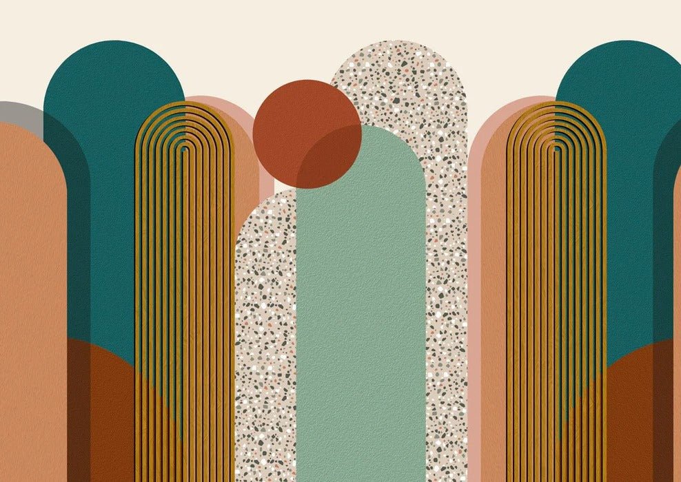 Carta da parati di tendenza grafica Art pop deco