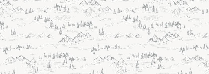 Papier peint illustration montagne et sapin