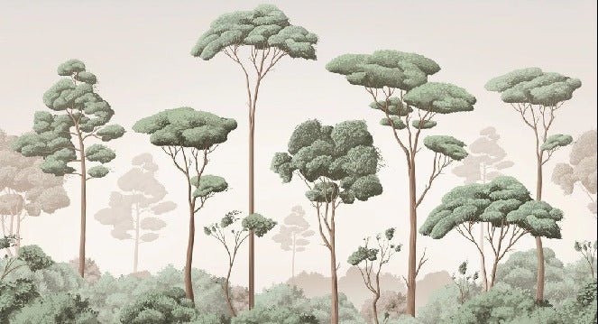 Papier peint brise légère pinède