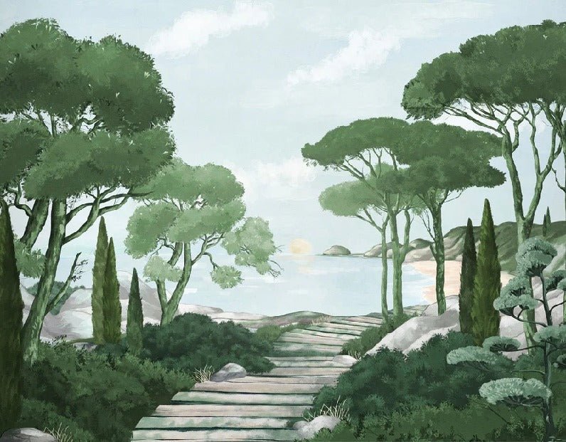 Tapete „Spaziergang in den grünen Calanques“