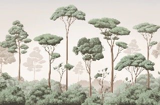 Papier peint brise légère pinède