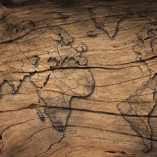Papier peint Wood & Map