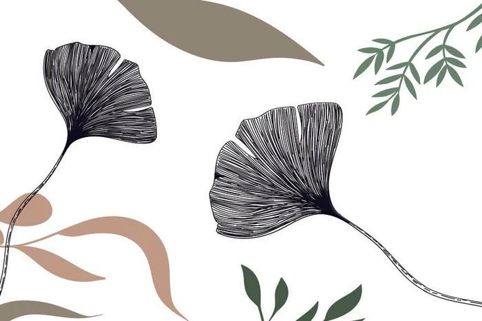 Tapete Ginkgo Blumenkünstler