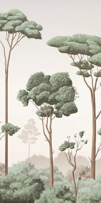 Papier peint brise légère pinède