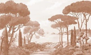 Tapete Spaziergang in den Calanques terracotta