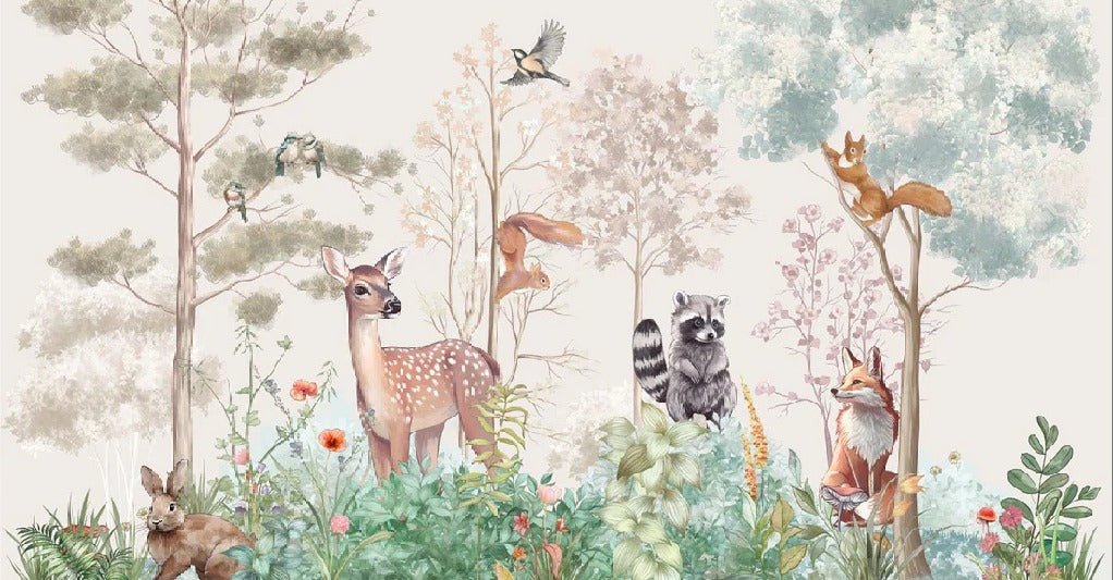 Papier peint chambre enfant nature magique beige