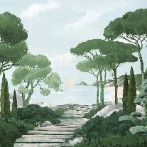 Tapete Spaziergang in den Calanques grün