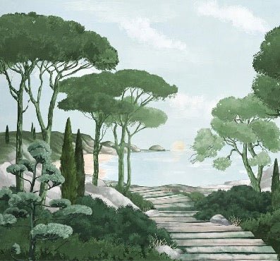 Tapete Spaziergang in den Calanques grün