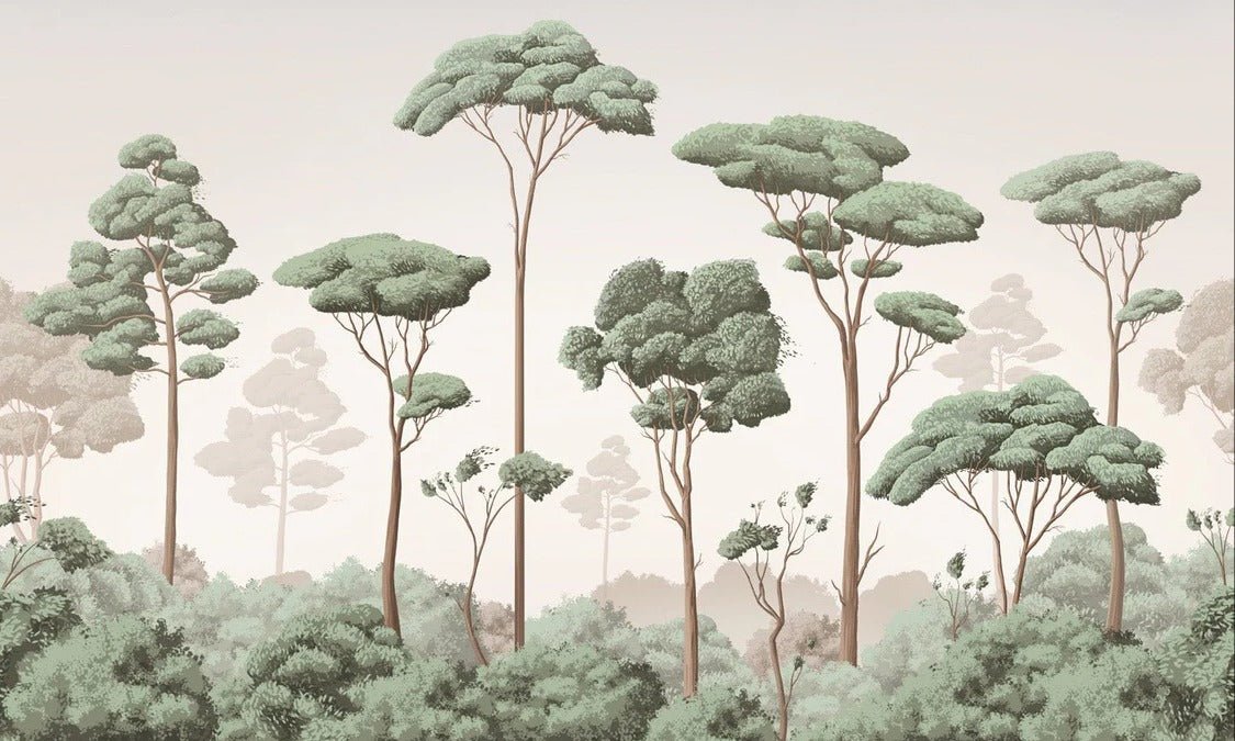 Papier peint brise légère pinède