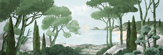 Tapete Spaziergang in den Calanques grün