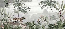 Papier peint jungle des félins