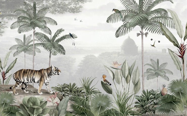 Papier peint jungle des félins