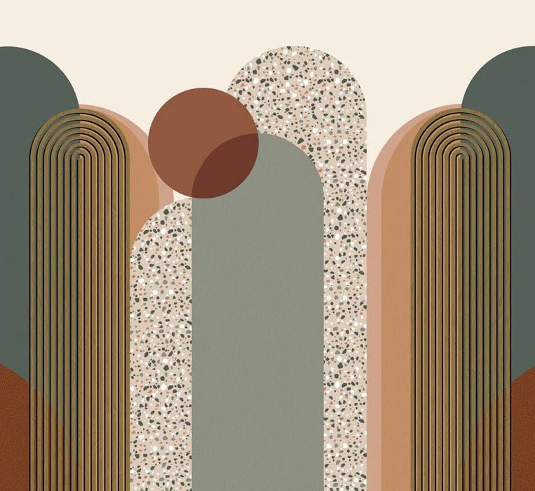 Carta da parati grafica art déco di tendenza