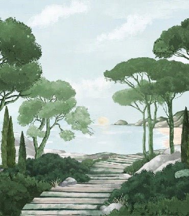 Tapete Spaziergang in den Calanques grün