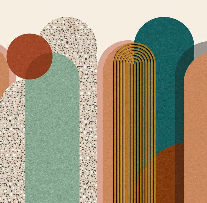 Carta da parati di tendenza grafica Art pop deco