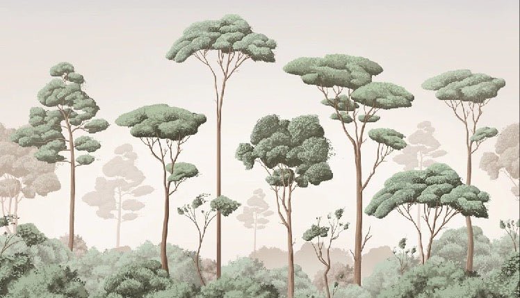 Papier peint brise légère pinède