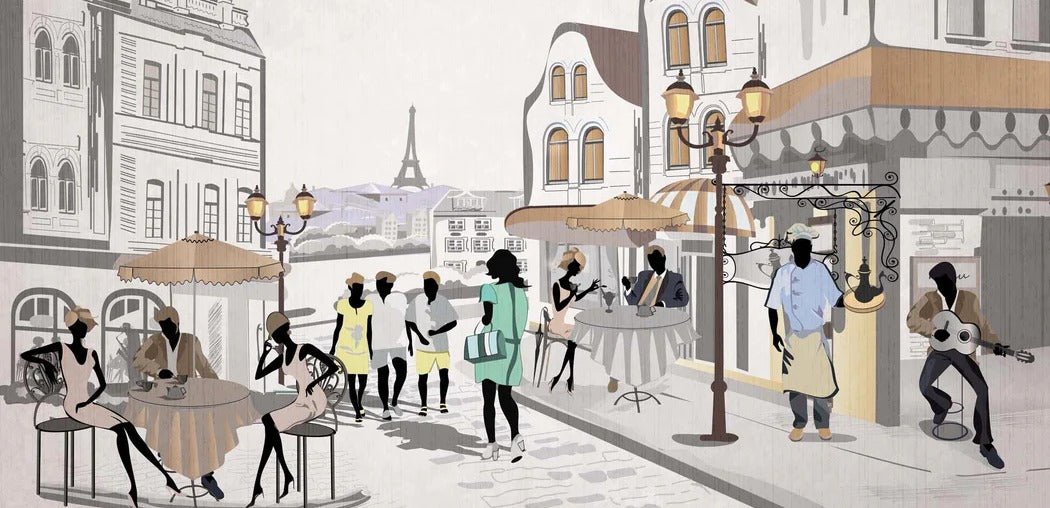 Französische Tapete Paris Café Terrasse