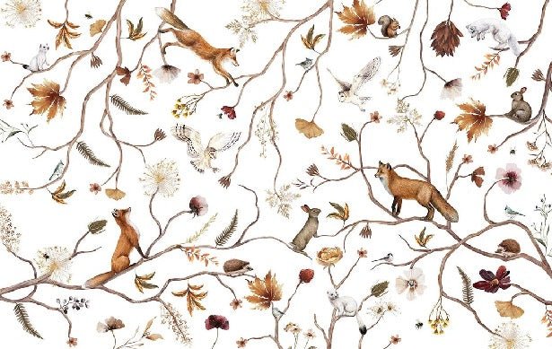 Carta da parati per bambini foresta avventura