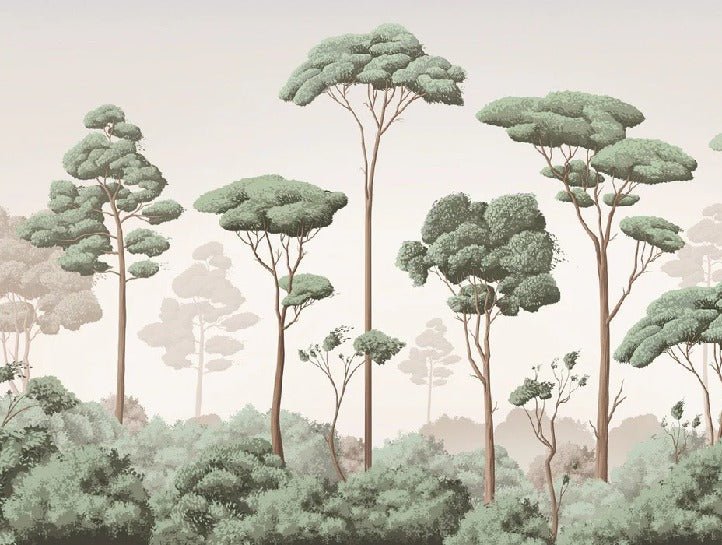 Papier peint brise légère pinède